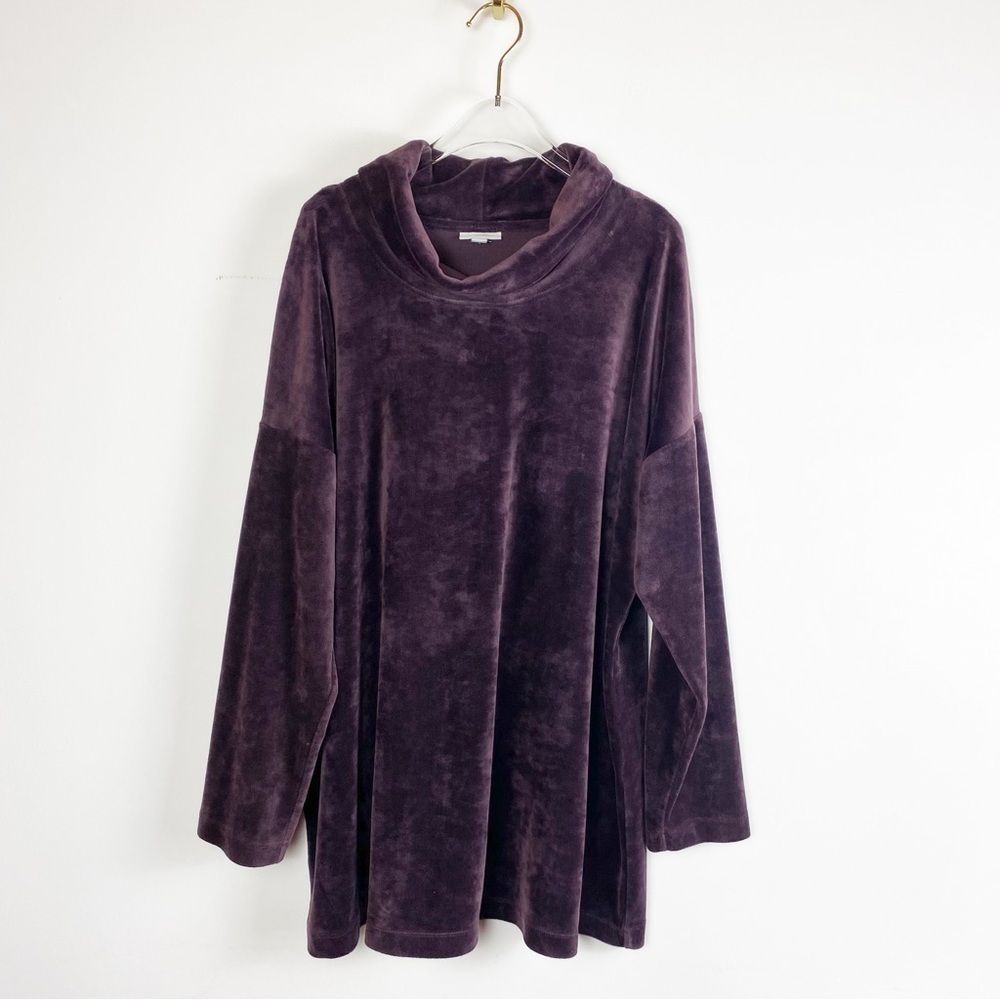 Pure Jill by J. Jill velour velvet Purple top Womens size XL
